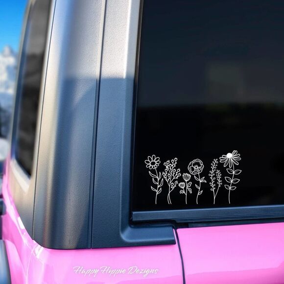 Be A Wildflower Vinyl Decal | Laptop Decal | Floral Decal | Mental Health Decal - Picture 1 of 5